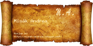 Misák Andrea névjegykártya